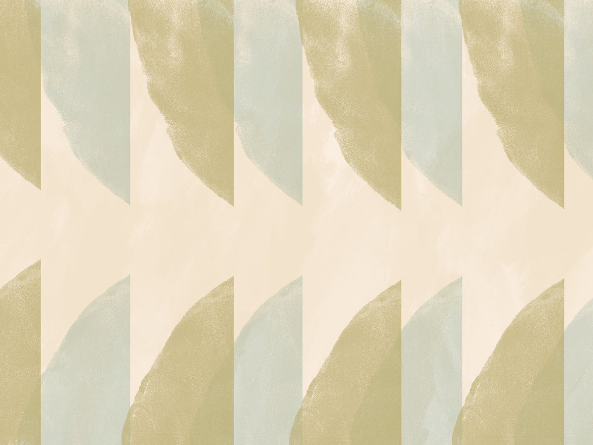 Abstract Sage and Sand Geometric Arches Wallpaper⁠ in your room