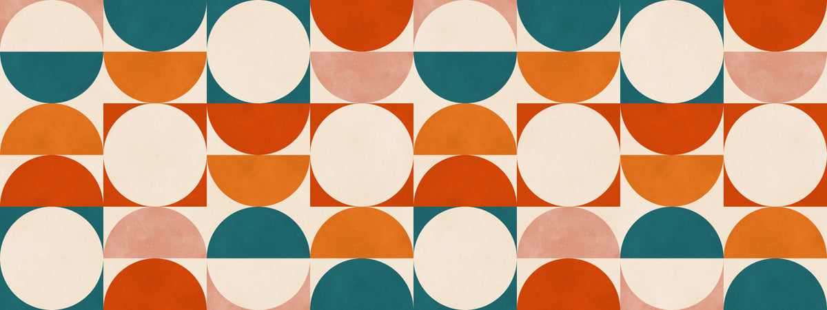 Abstract Semicircle Grid Motif Wall Mural in your room