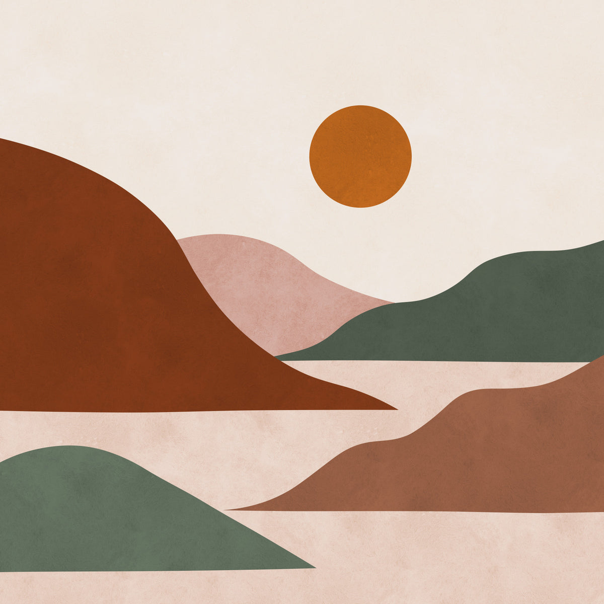 Minimalist Terracotta Horizon Wall Mural in your room — zoomed