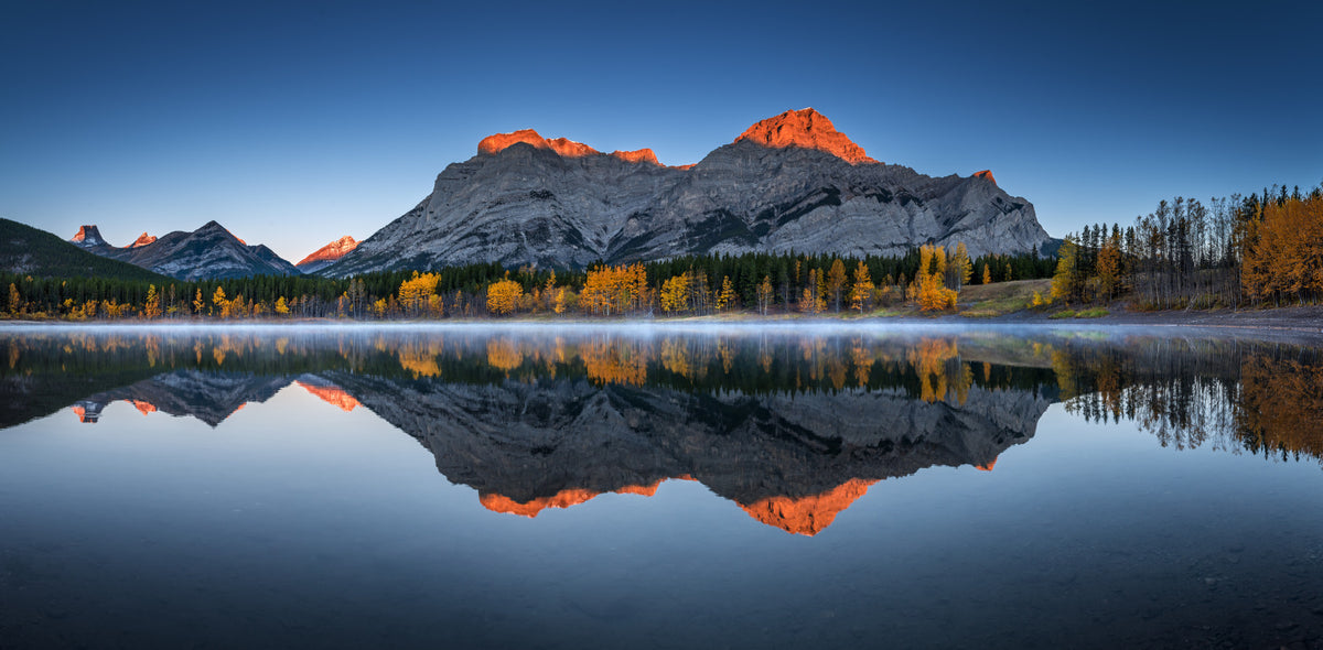 Golden Peak Alpine Reflection Wall Mural in your room — zoomed
