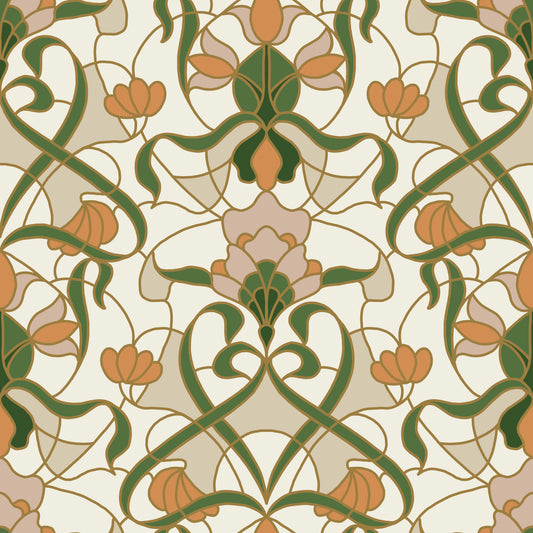 Art Nouveau Floral Interlace Wallpaper⁠