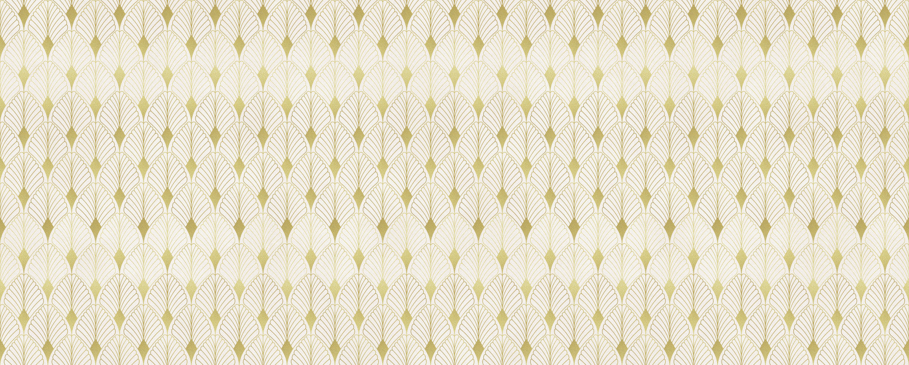 Golden Art Deco Fan Motif Wall Mural