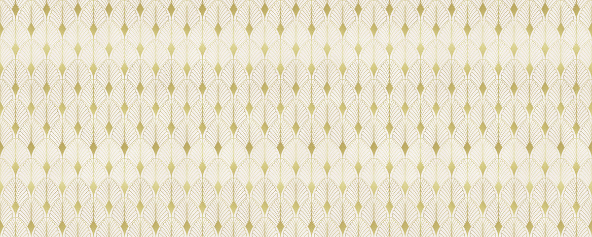 Golden Art Deco Fan Motif Wall Mural in your room — zoomed