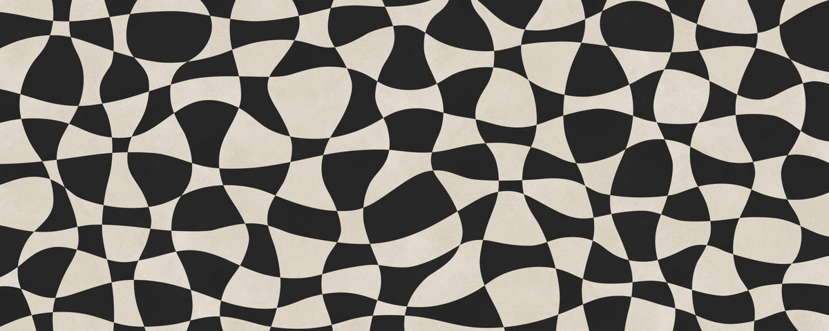 Wavy Monochrome Geometry Wall Mural in your room — zoomed