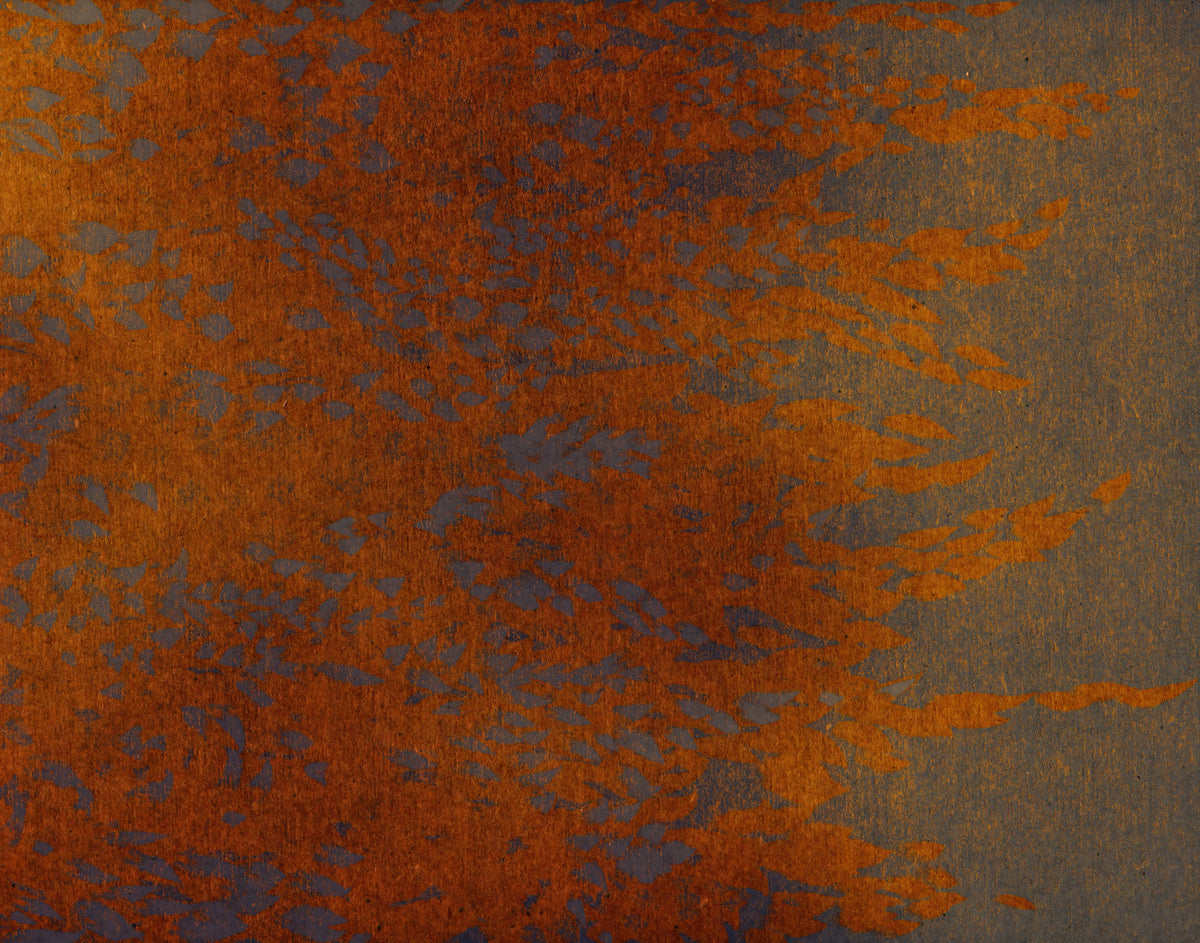 Burnished Amber Leaf Pattern Wall Mural in your room
