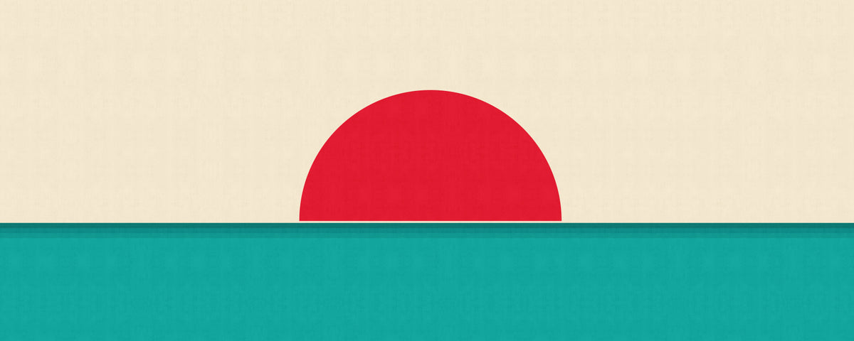 Minimalist Red Sun Seascape Wall Mural in your room