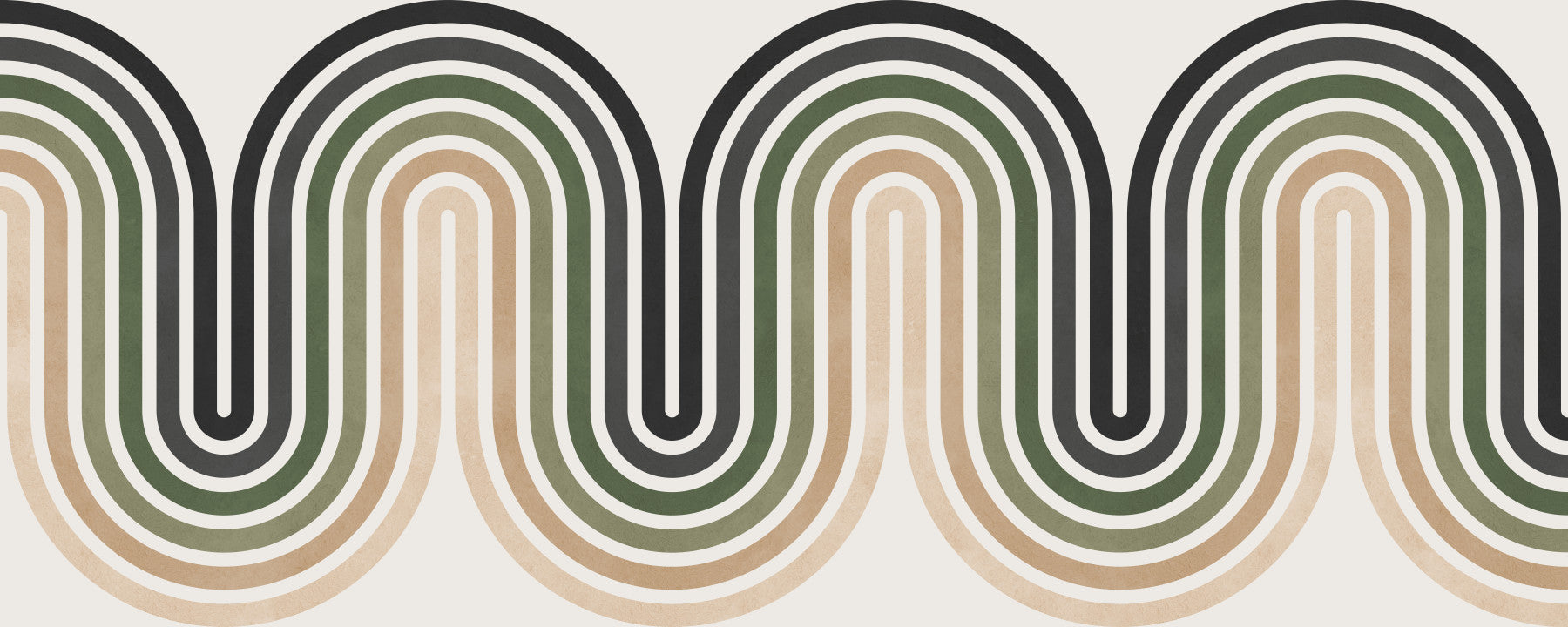 Abstract Earthy Wave Arches Wall Mural