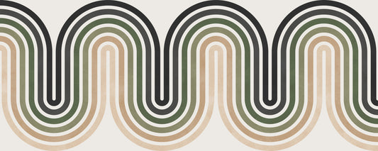 Abstract Earthy Wave Arches Wall Mural