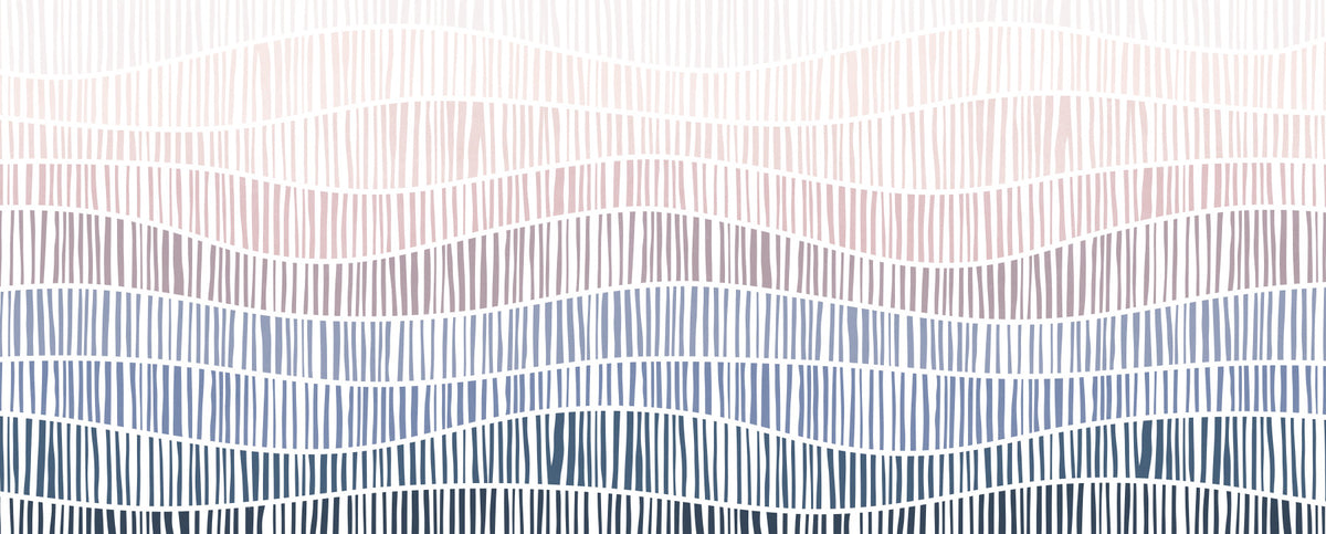 Gradient Waves of Line Art Wall Mural