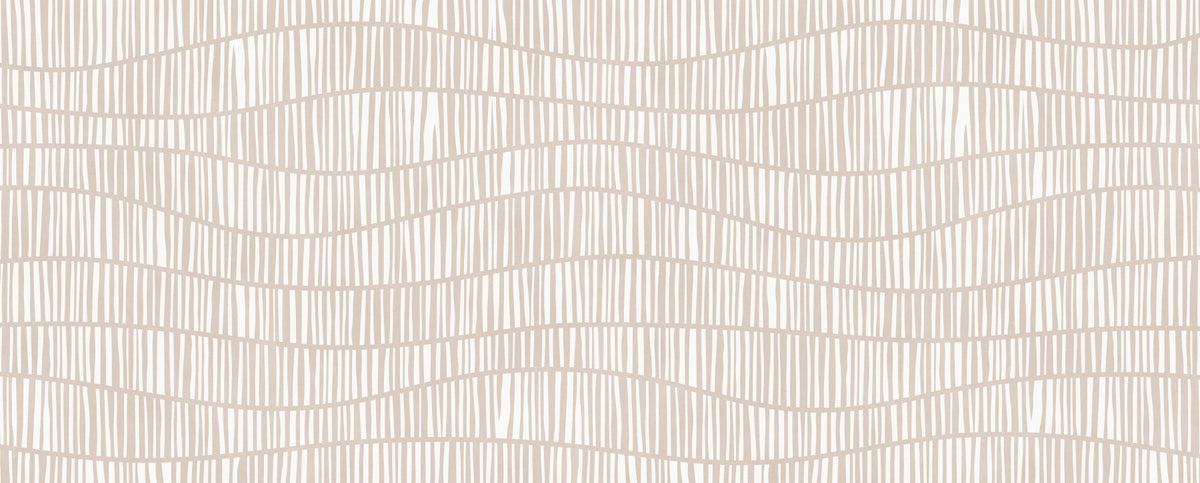 Minimalist Wavy Vertical Lines in Taupe Wall Mural