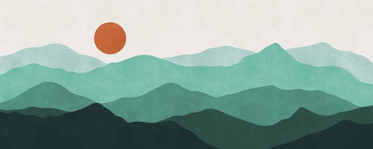 Abstract Sunlit Mountain Peaks Wall Mural
