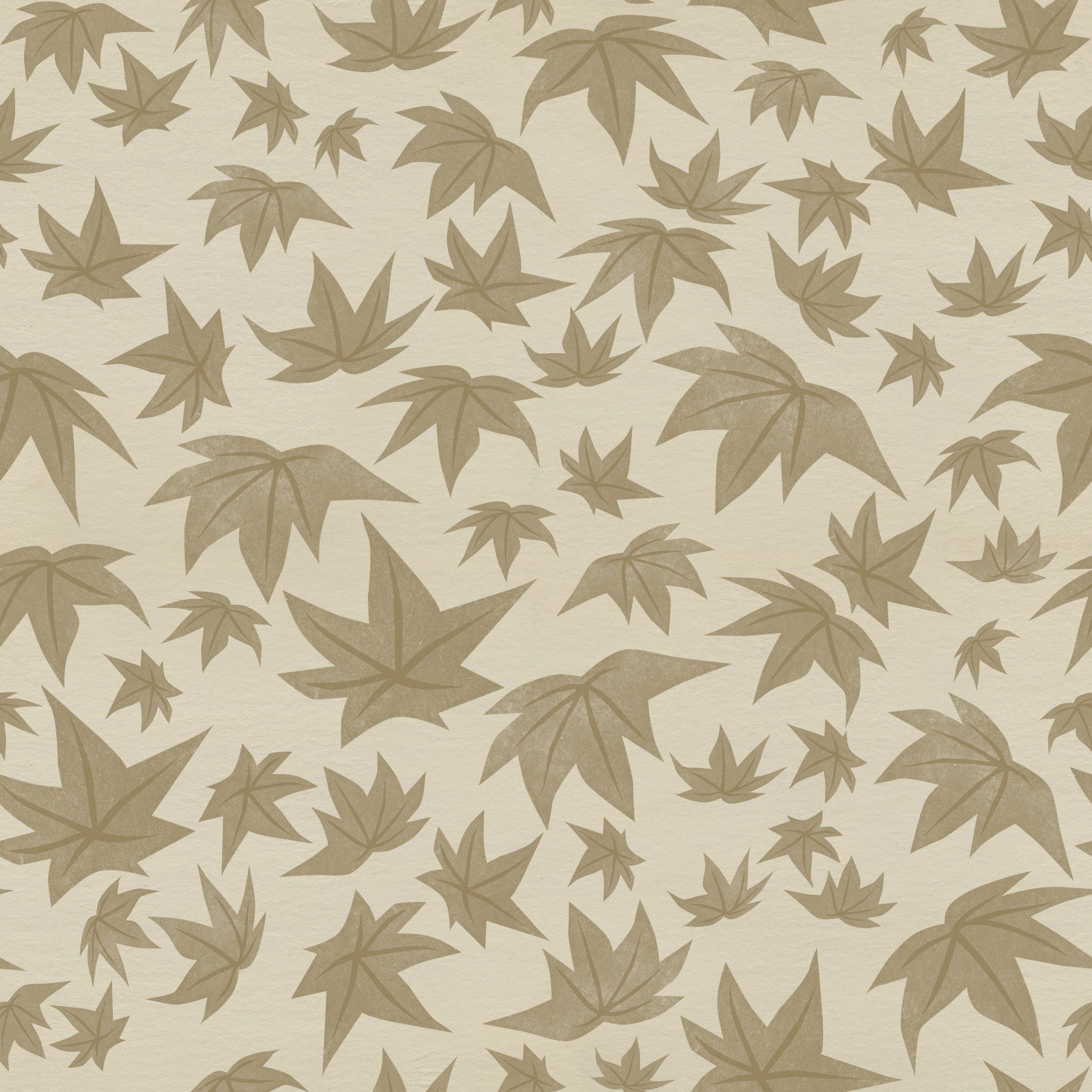 Japanese Maple Leaves - Soft Beiges Wallpaper⁠