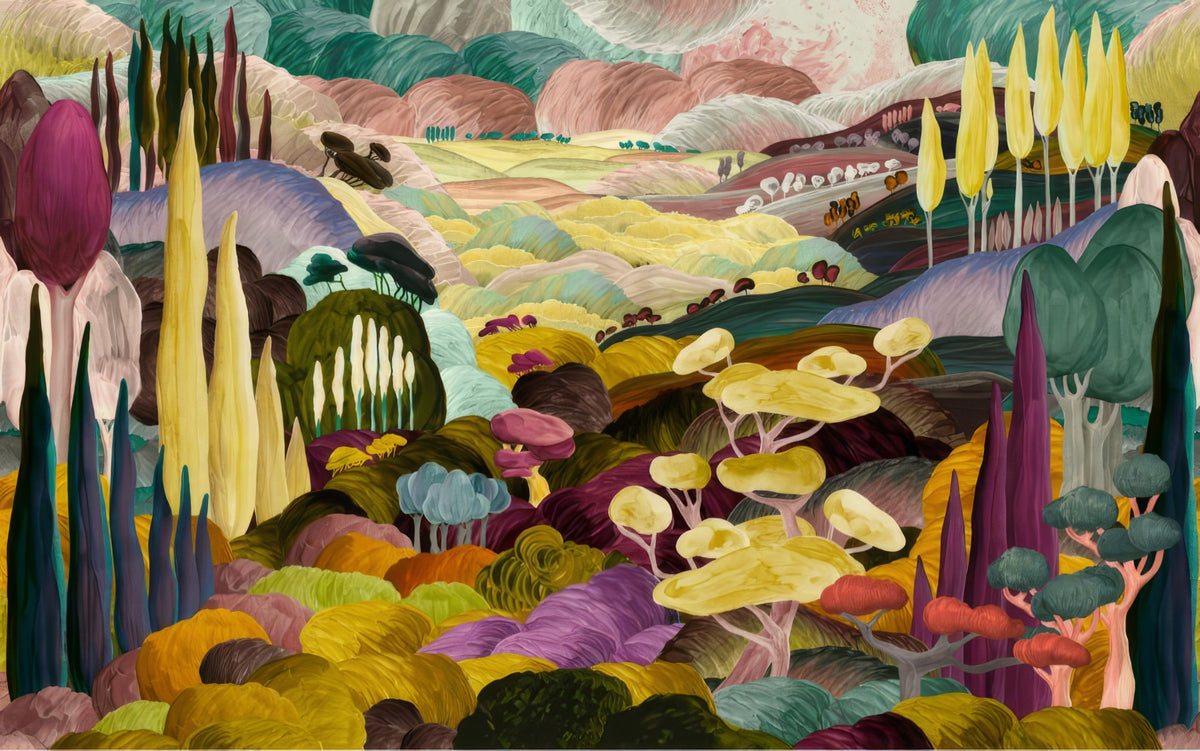 Vibrant Tonal Landscape Wall Mural in your room
