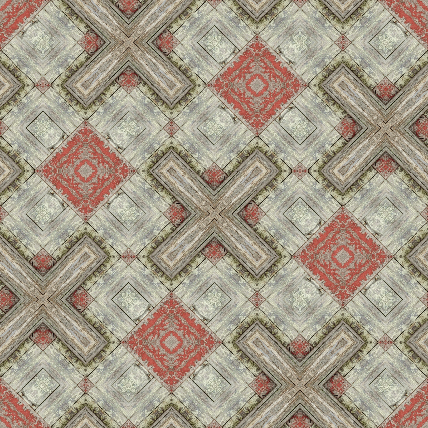 Rustic Geometric Weathered Wood Wallpaper⁠