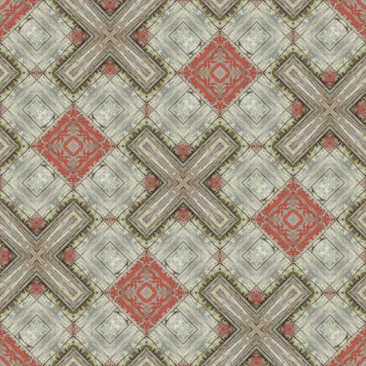 Rustic Geometric Weathered Wood Wallpaper⁠