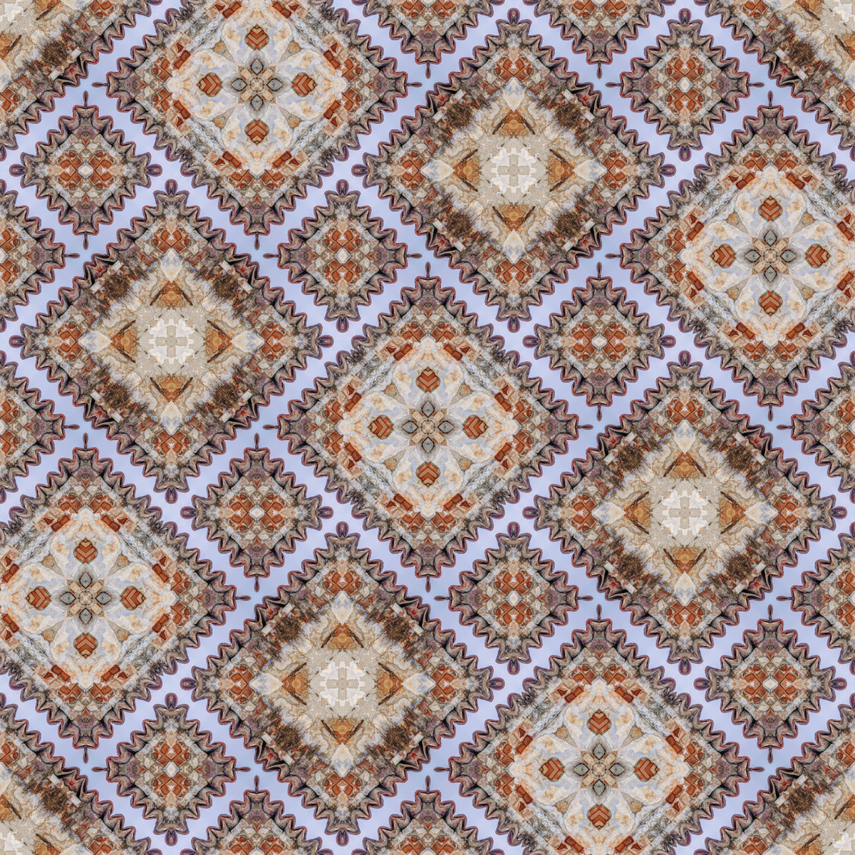 Rustic Diamond Lattice Mosaic Wallpaper⁠ in your room — zoomed