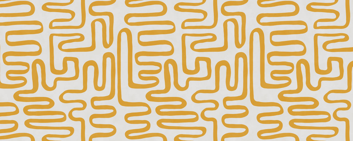 Golden Maze Linear Pattern Wall Mural in your room — zoomed