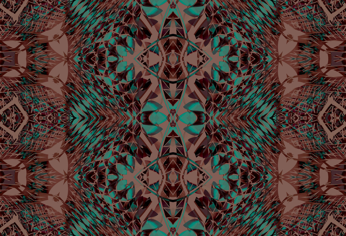 Teal & Brown Modern Baroque Maximalist - BELLAGIO Wallpaper