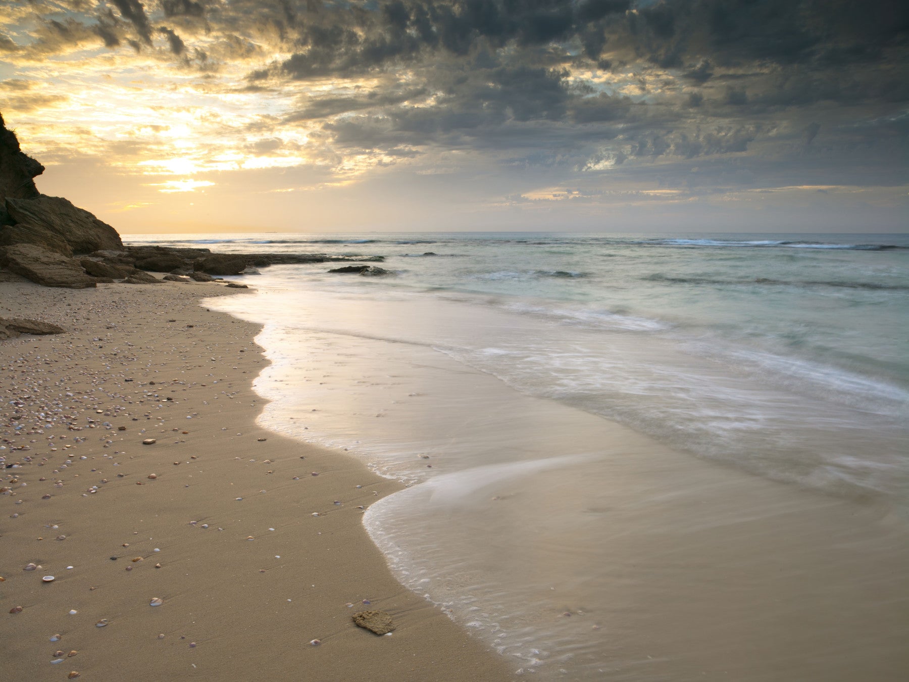 Golden Hour Coastal Tide Wall Mural