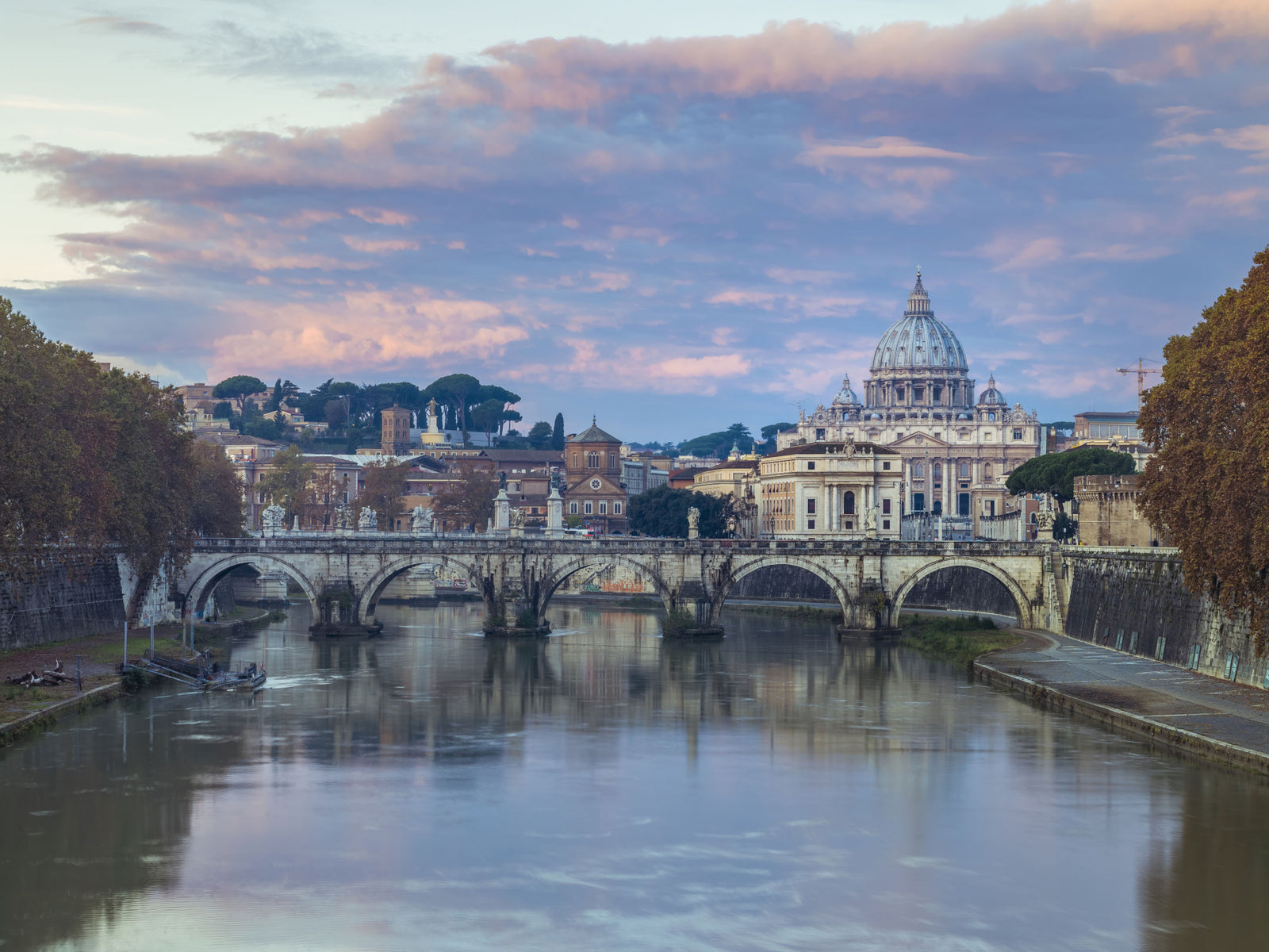Eternal City Twilight Reflection Wall Mural