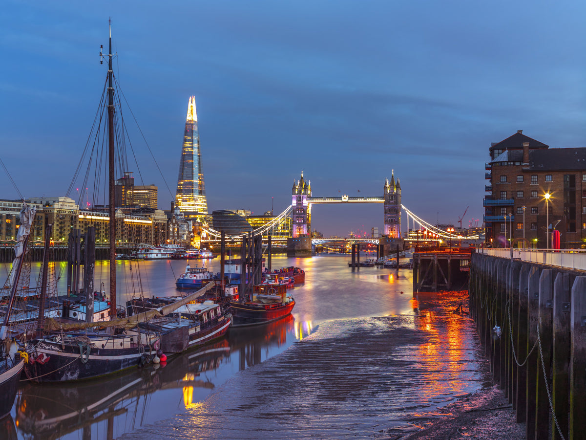 Thames Reflection Architecture Wall Mural in your room — zoomed