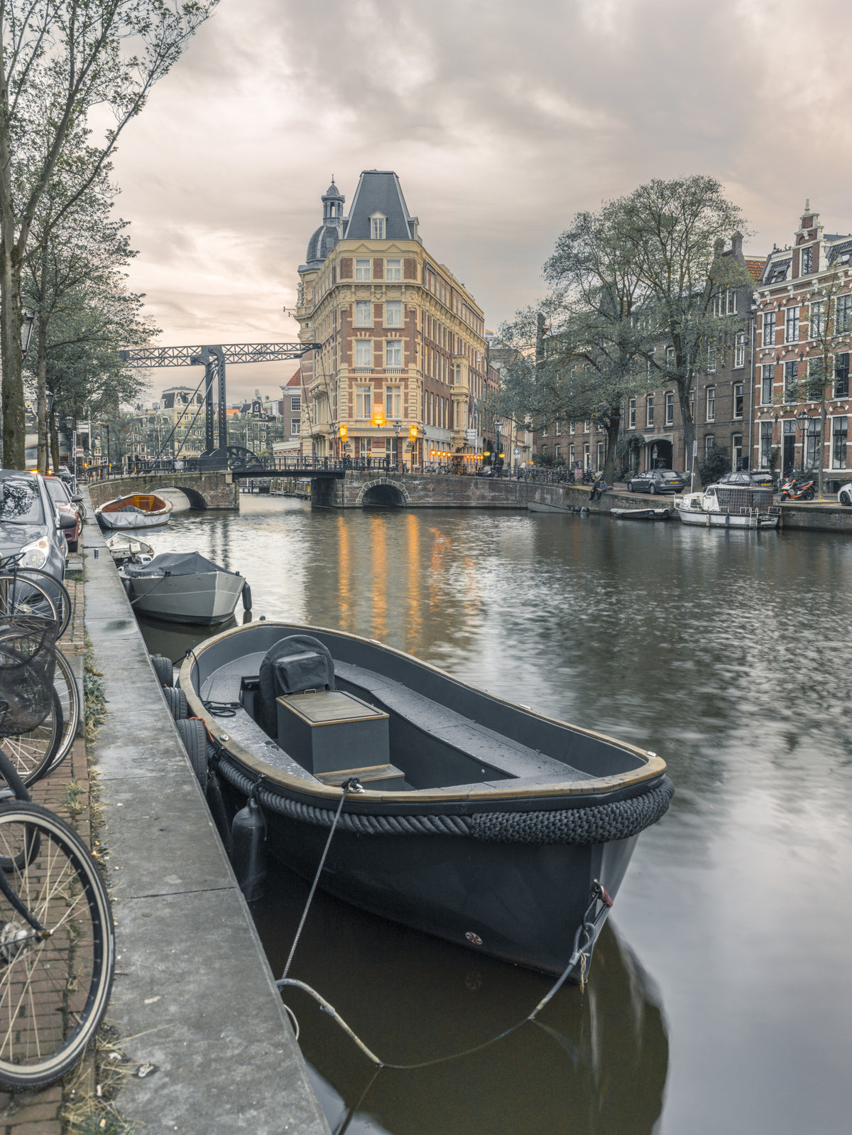 Evening Dutch Canal Passage Wall Mural in your room — zoomed