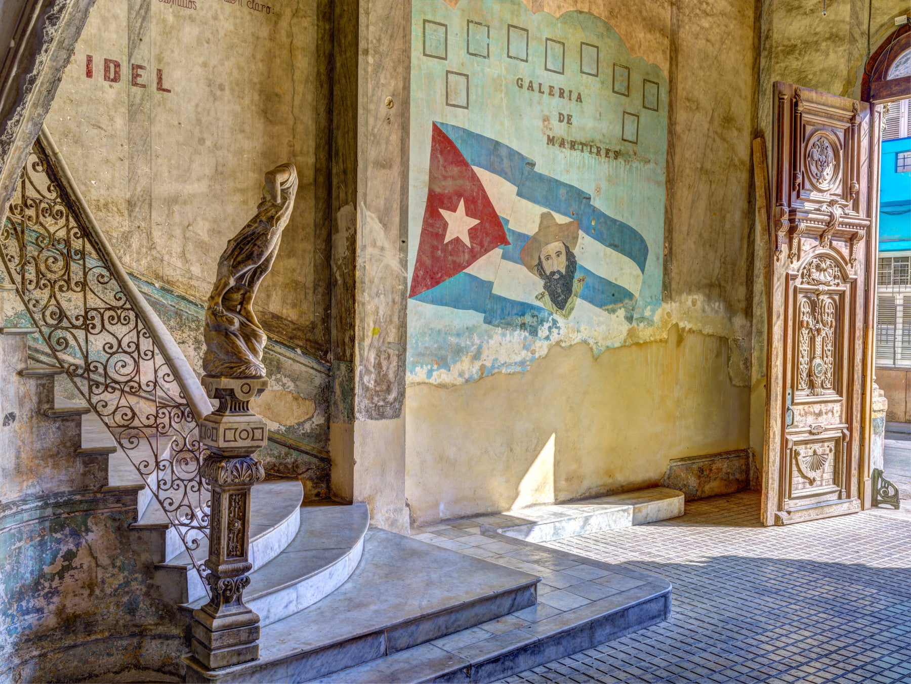 Aged Colonial Architectural Mural Wall Mural in your room — zoomed
