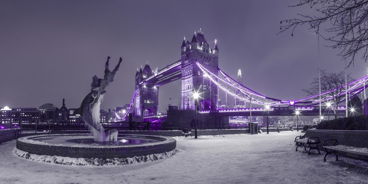 Frozen Cityscape Twilight Wall Mural in your room