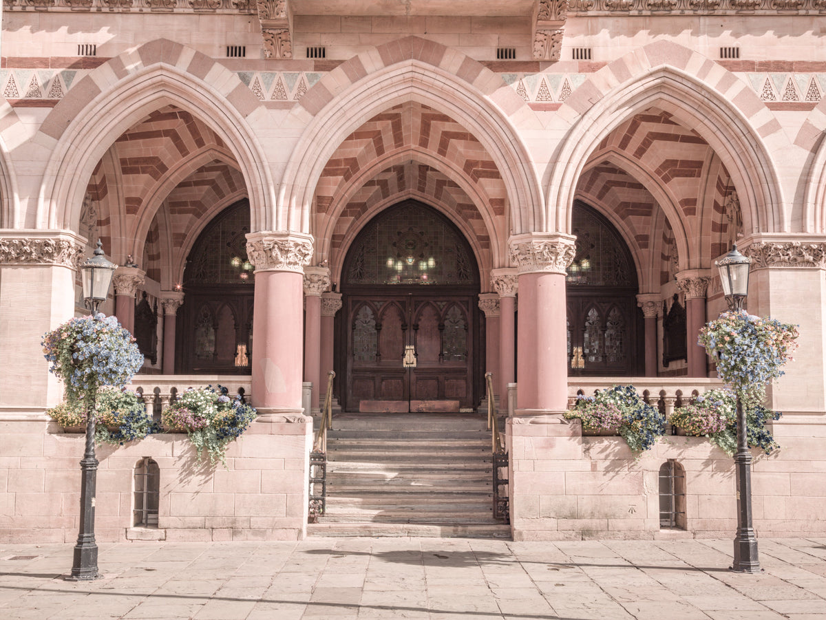 Ornate Historical Stone Facade Wall Mural