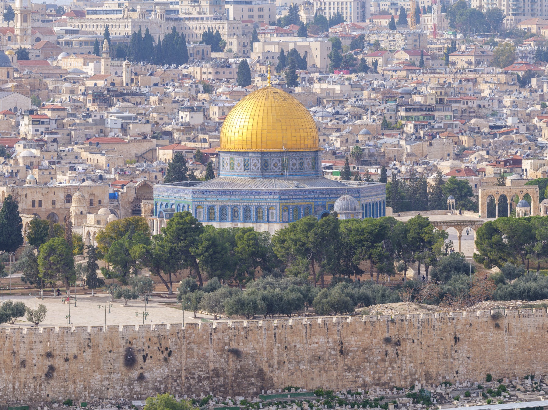 Jerusalem Golden Dome Architectural Vista Wall Mural