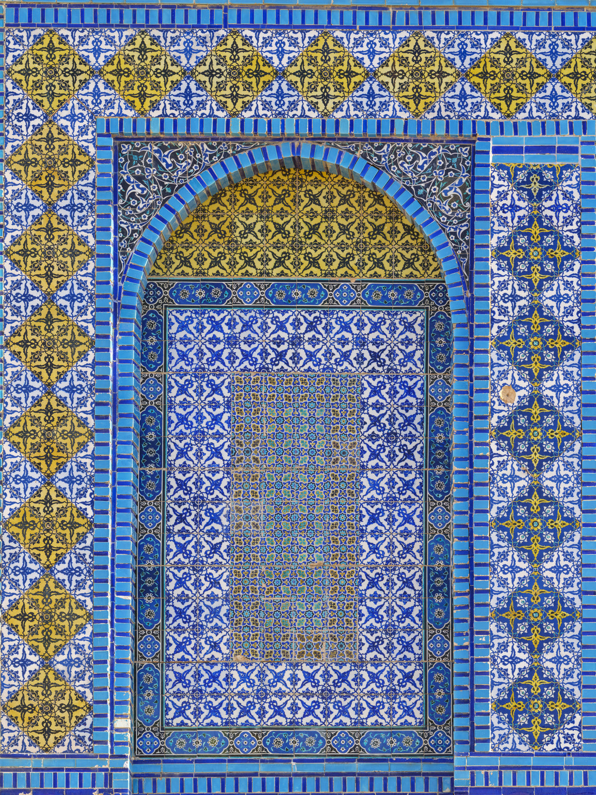 Cobalt Tile Symmetry Wall Mural in your room — zoomed