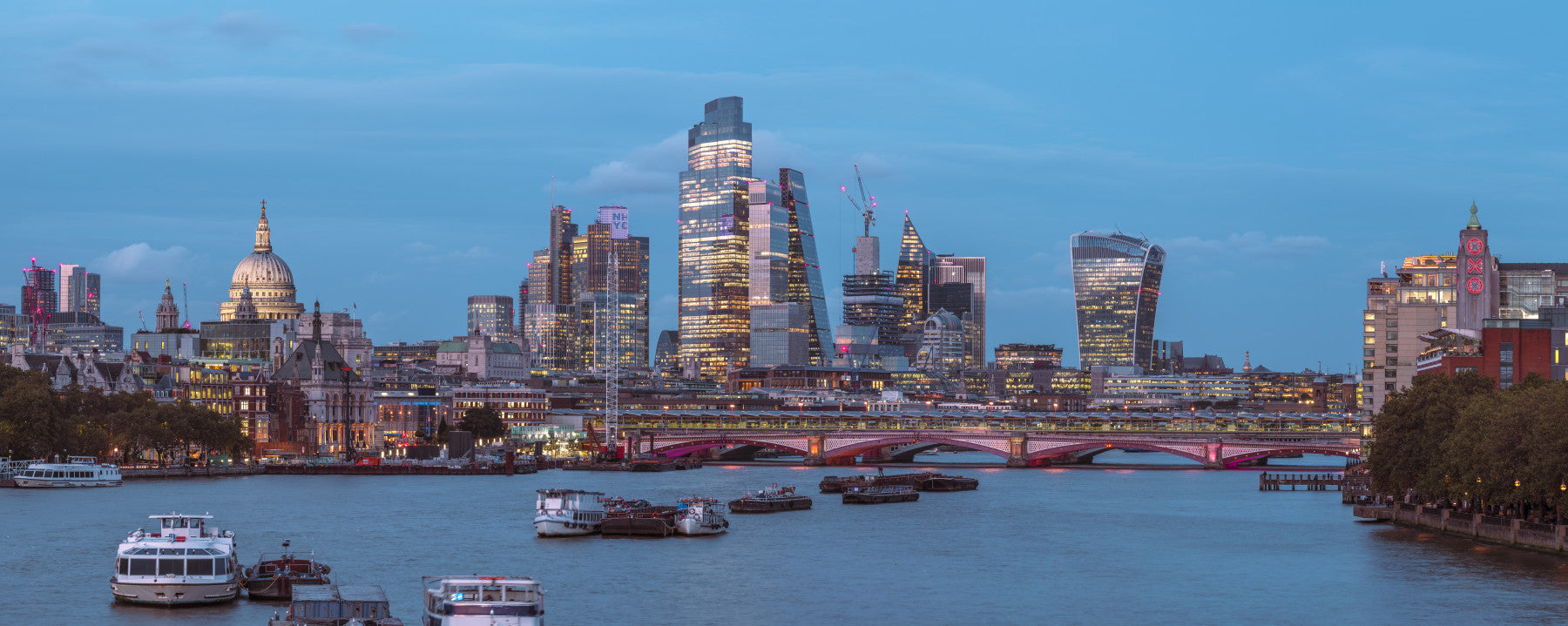 Thames River Urban Twilight Wall Mural