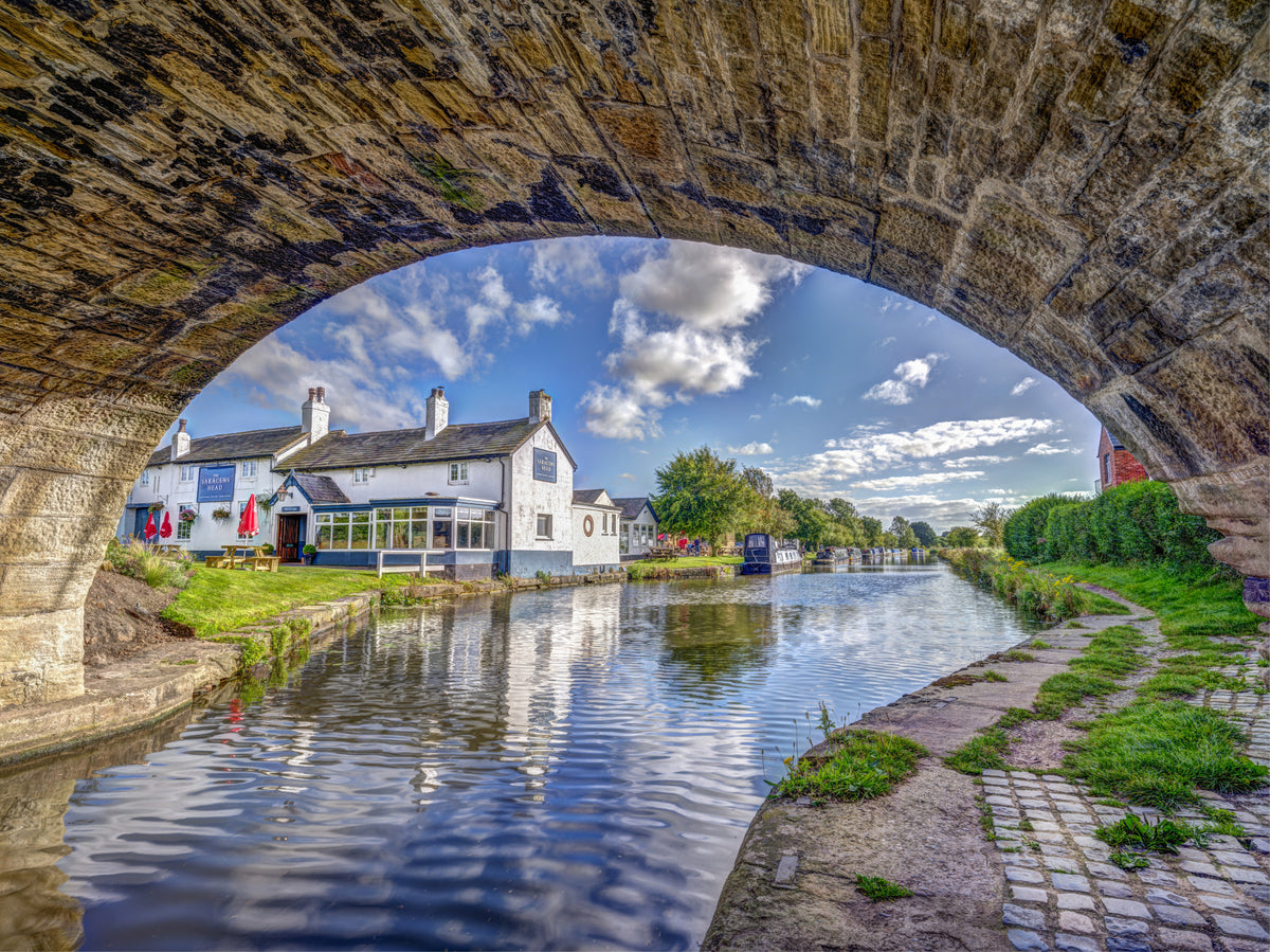 Stone Archway Waterside View Wall Mural