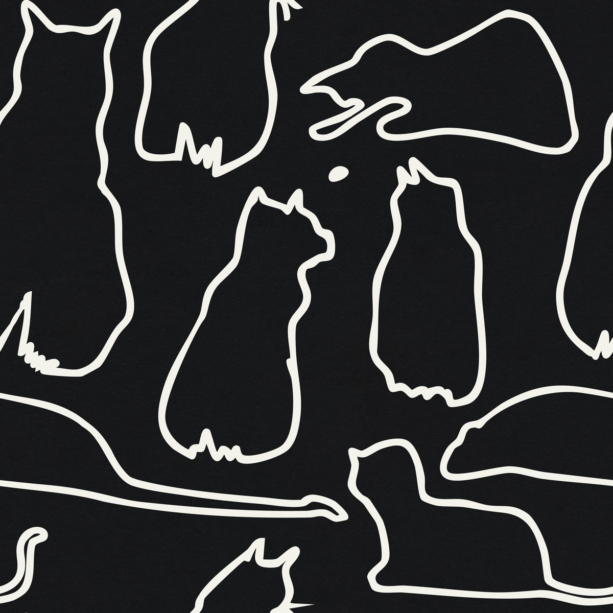 Munki and the Spot - Black Paper & Cream Wallpaper⁠ in your room — zoomed