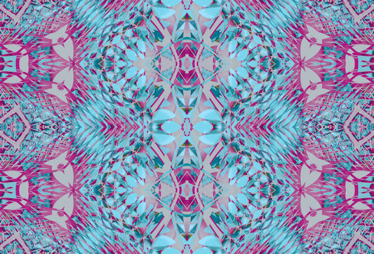 Fuchsia & Turquoise Contemporary Baroque - BELLAGIO Wallpaper