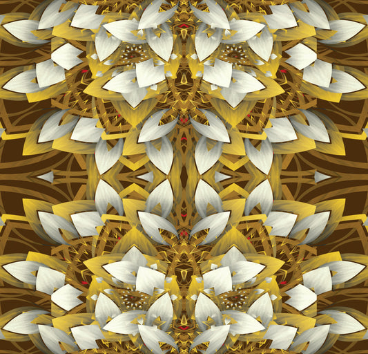 Brown and Gold Geometric Bloom - IKEBANA Wallpaper⁠