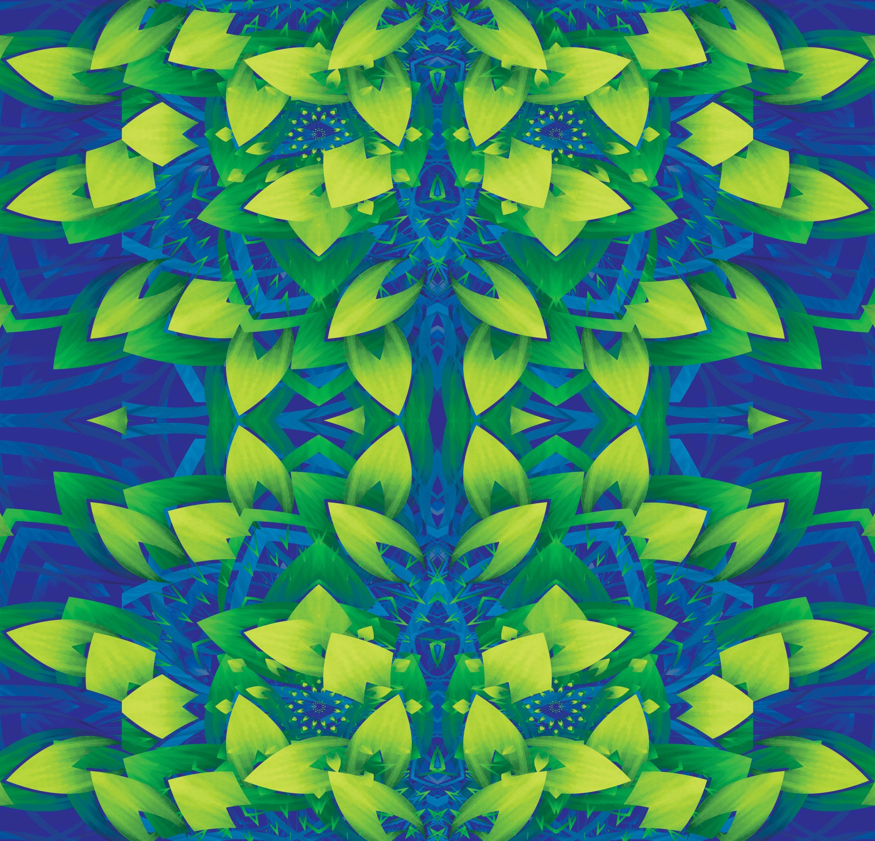 Electric Lime green Geometric Bloom - IKEBANA Wallpaper⁠