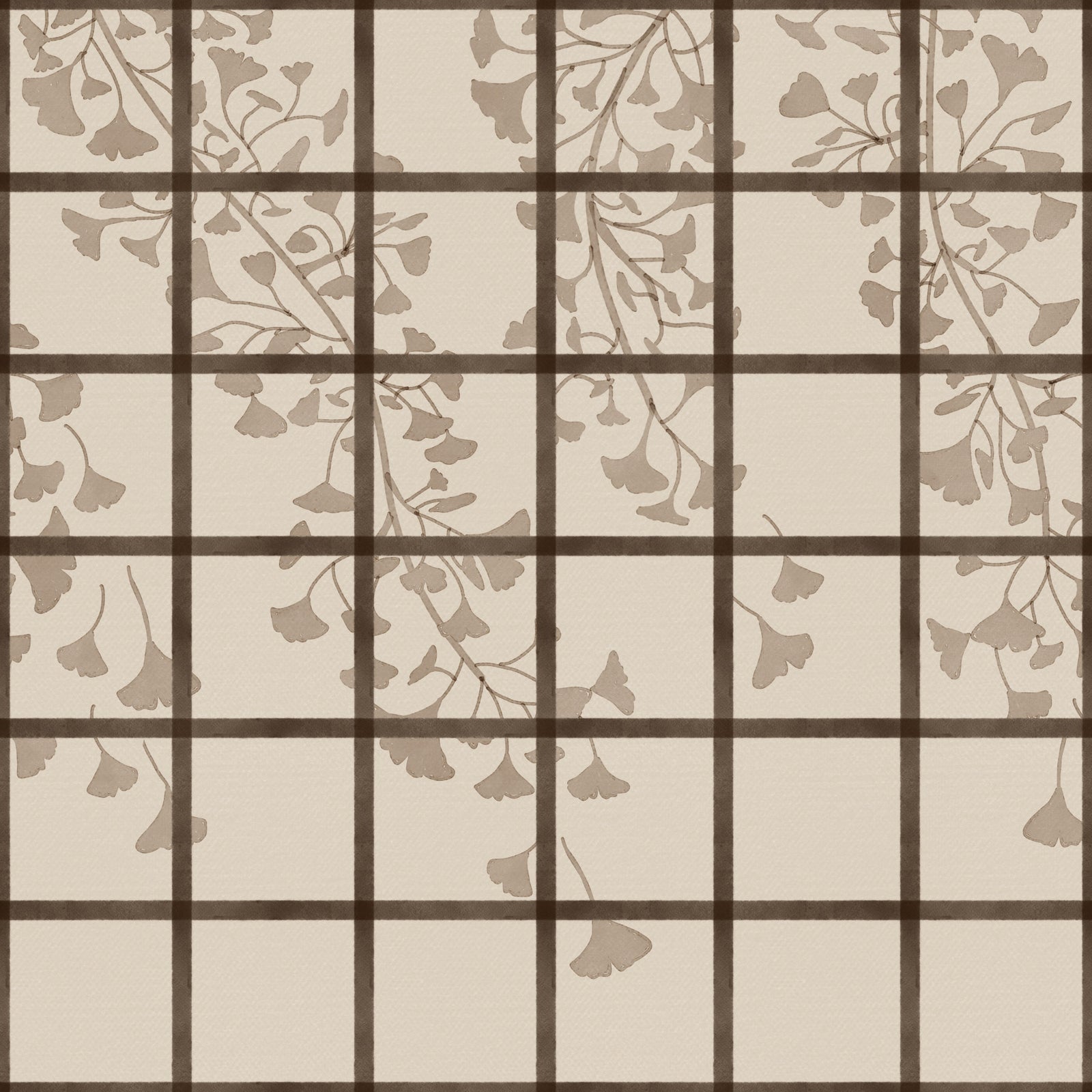 Ginkgo Leaves Behind Japanese Shoji Screen Wall Mural