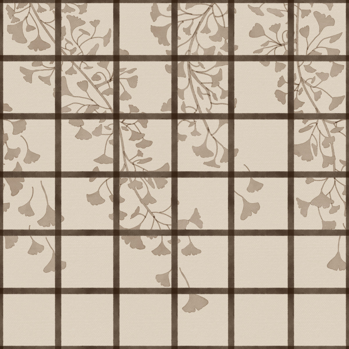Ginkgo Leaves Behind Japanese Shoji Screen Wall Mural in your room — zoomed