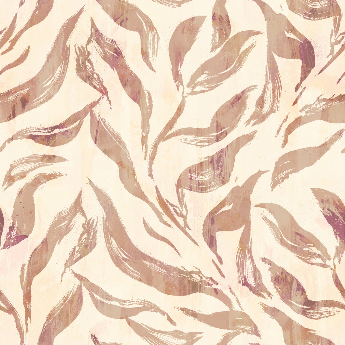 Abstract Painted Leaf Swirls Wallpaper⁠ in your room — zoomed