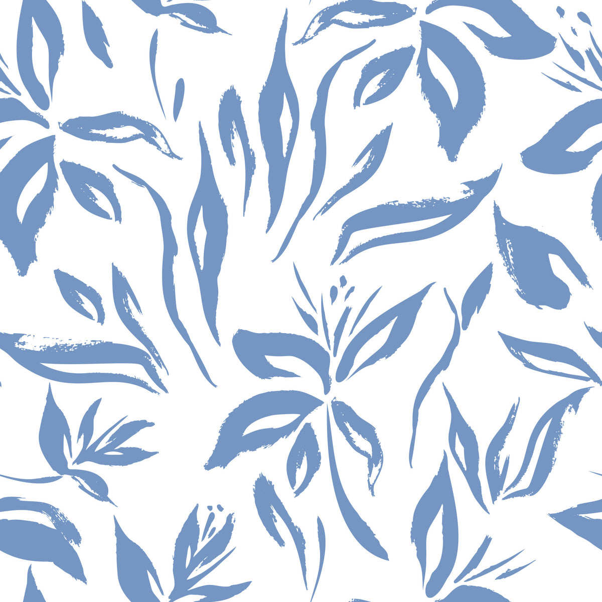 Azure Brushstroke Botanical Wallpaper⁠ in your room