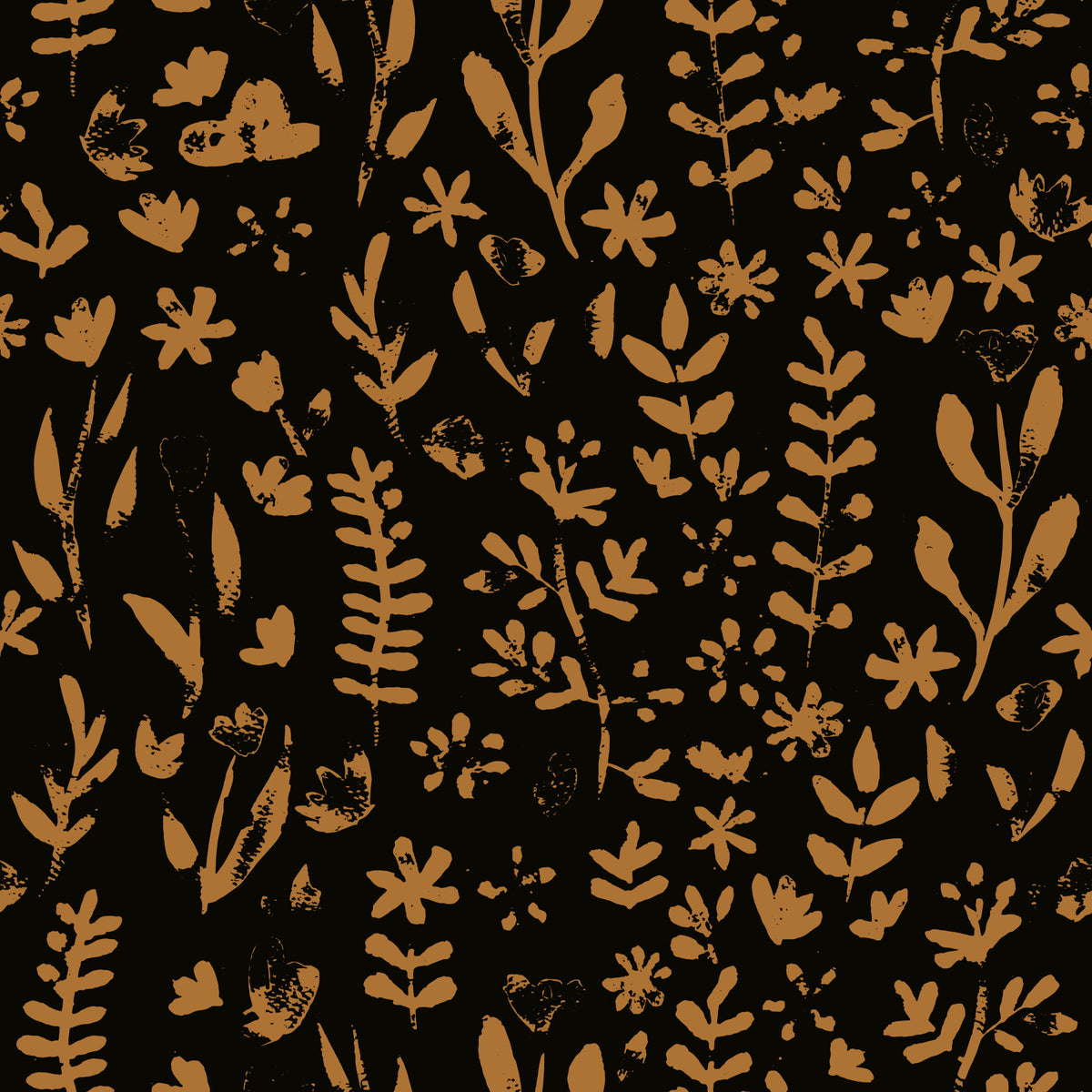 Rustic Earthy Botanical Sketch Wallpaper⁠ in your room — zoomed