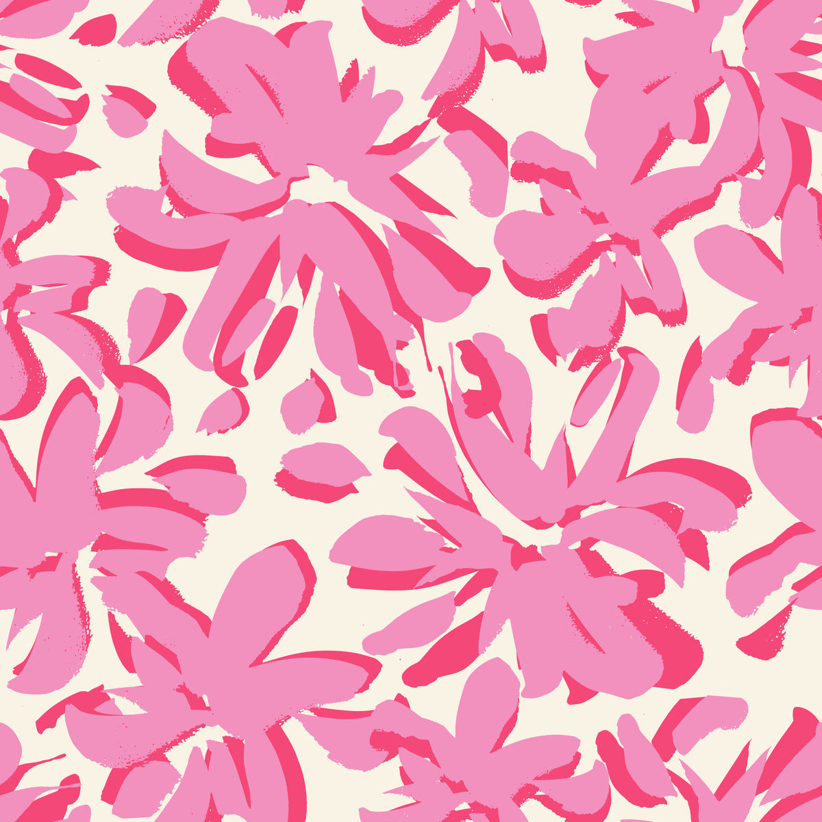 Abstract Pink Floral Brushstrokes Wallpaper⁠ in your room