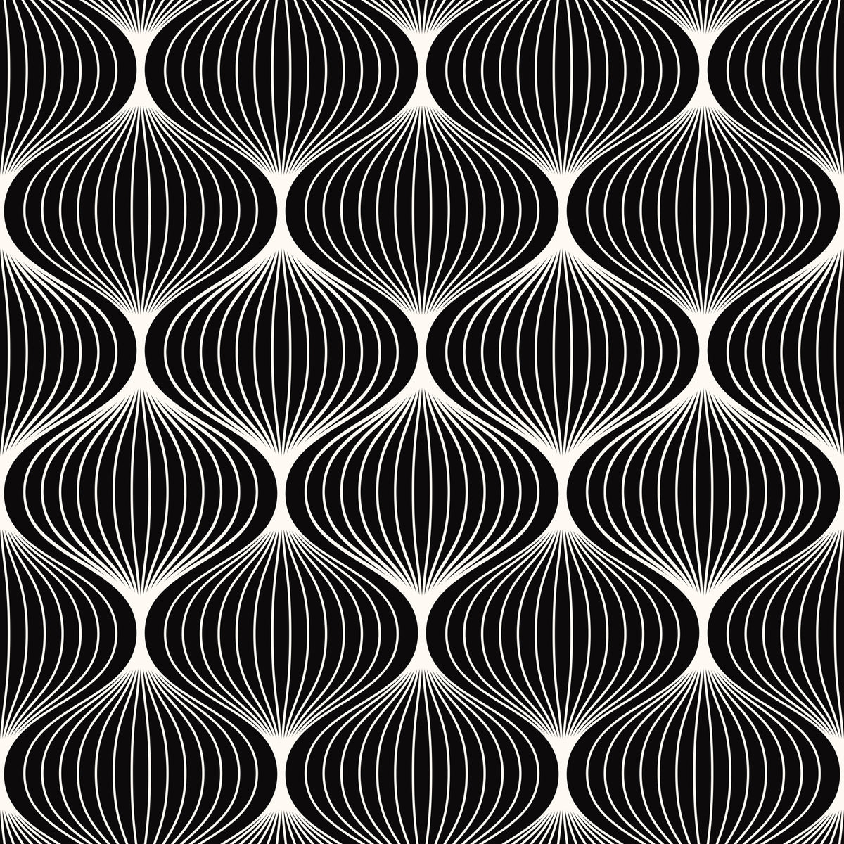 Monochrome Geometric Arcs Wallpaper⁠ in your room — zoomed