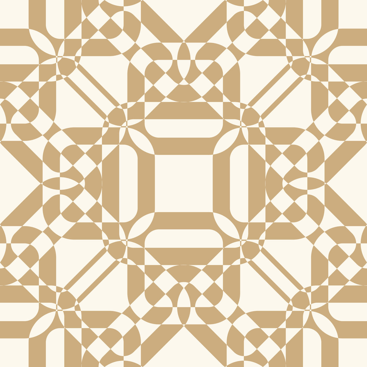 Golden Geometric Interlocking Pattern Wallpaper⁠ in your room
