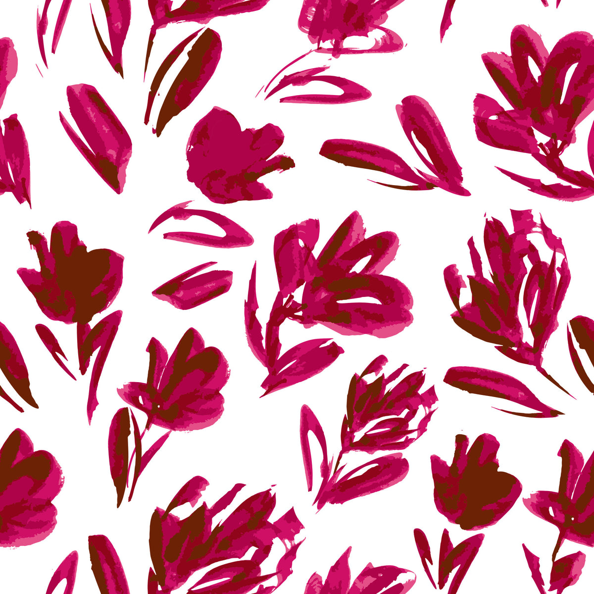 Vibrant Fuchsia Brushstroke Floral Wallpaper⁠ in your room