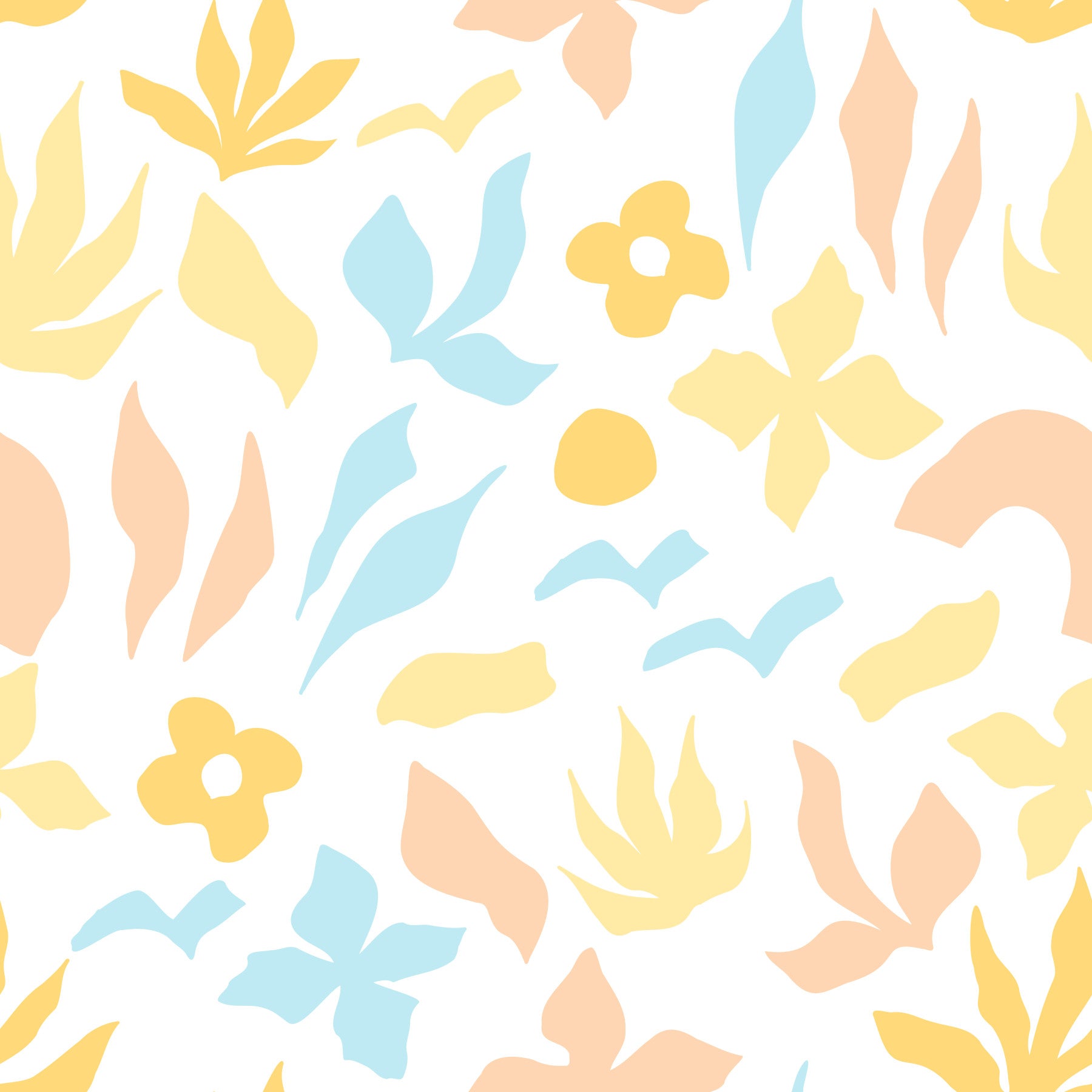 Abstract Pastel Botanical Motif Wallpaper⁠