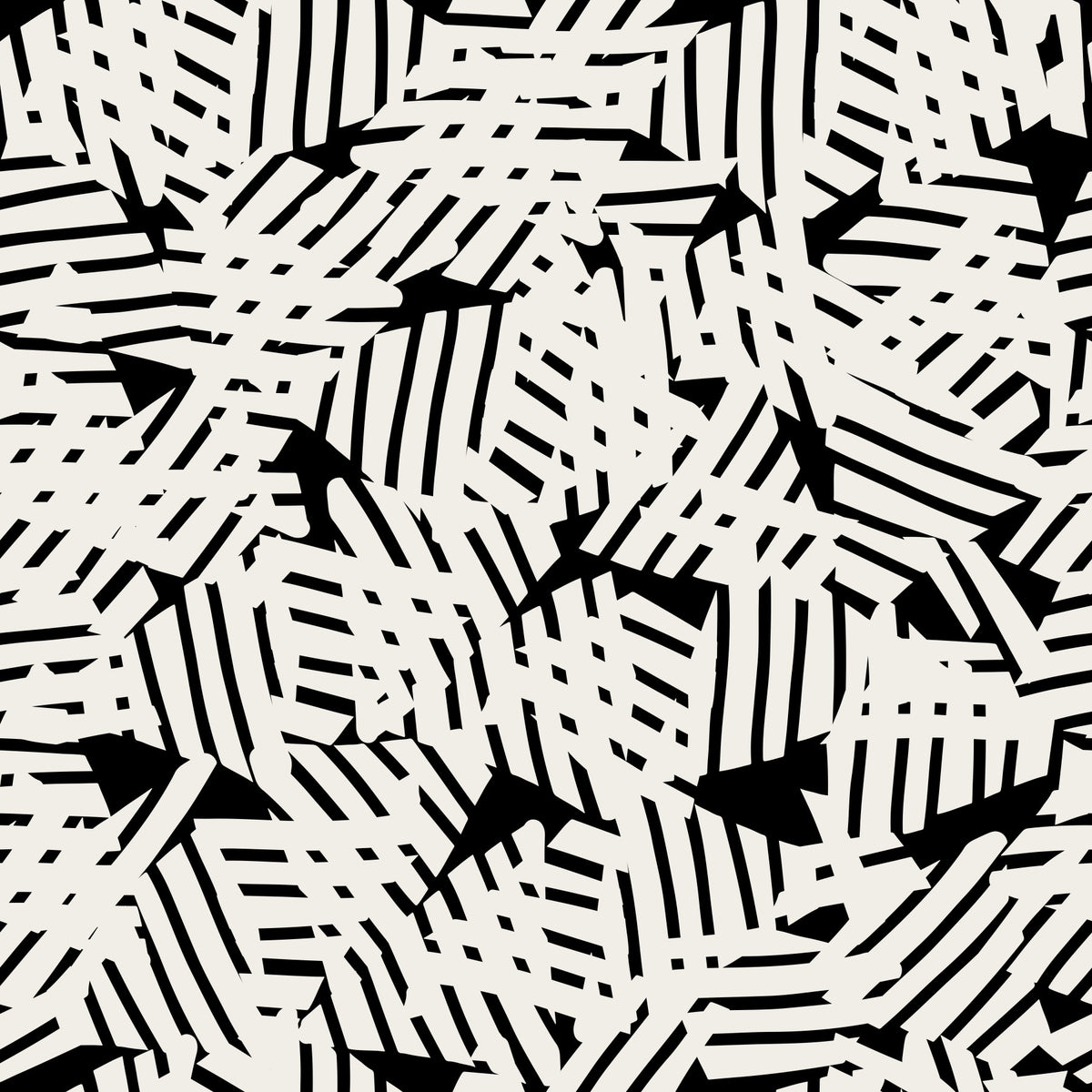 Monochrome Geometric Grid Wallpaper⁠ in your room