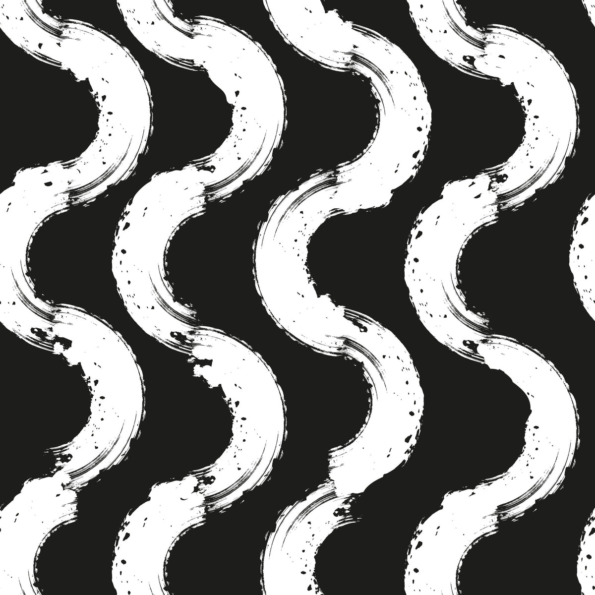 Monochrome Wavy Brushstroke Rhythm Wallpaper⁠ in your room