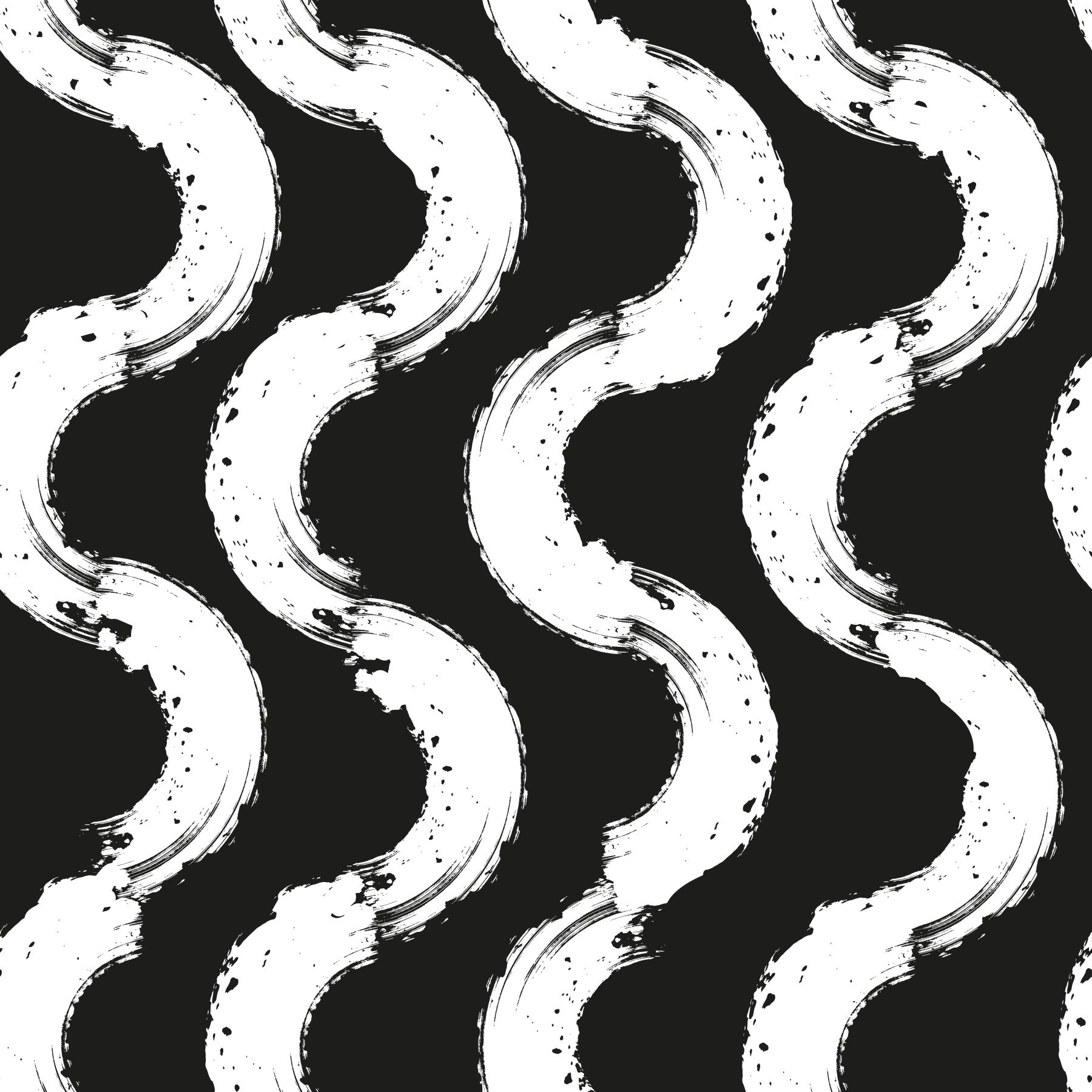 Abstract Painted Wave Motif Wallpaper⁠